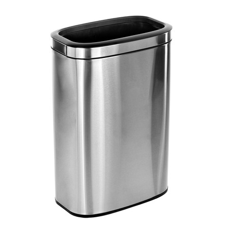ALPINE INDUSTRIES 10.5 Gal. Stainless Steel Rectangular Liner Open Top Trash Can 470-40L